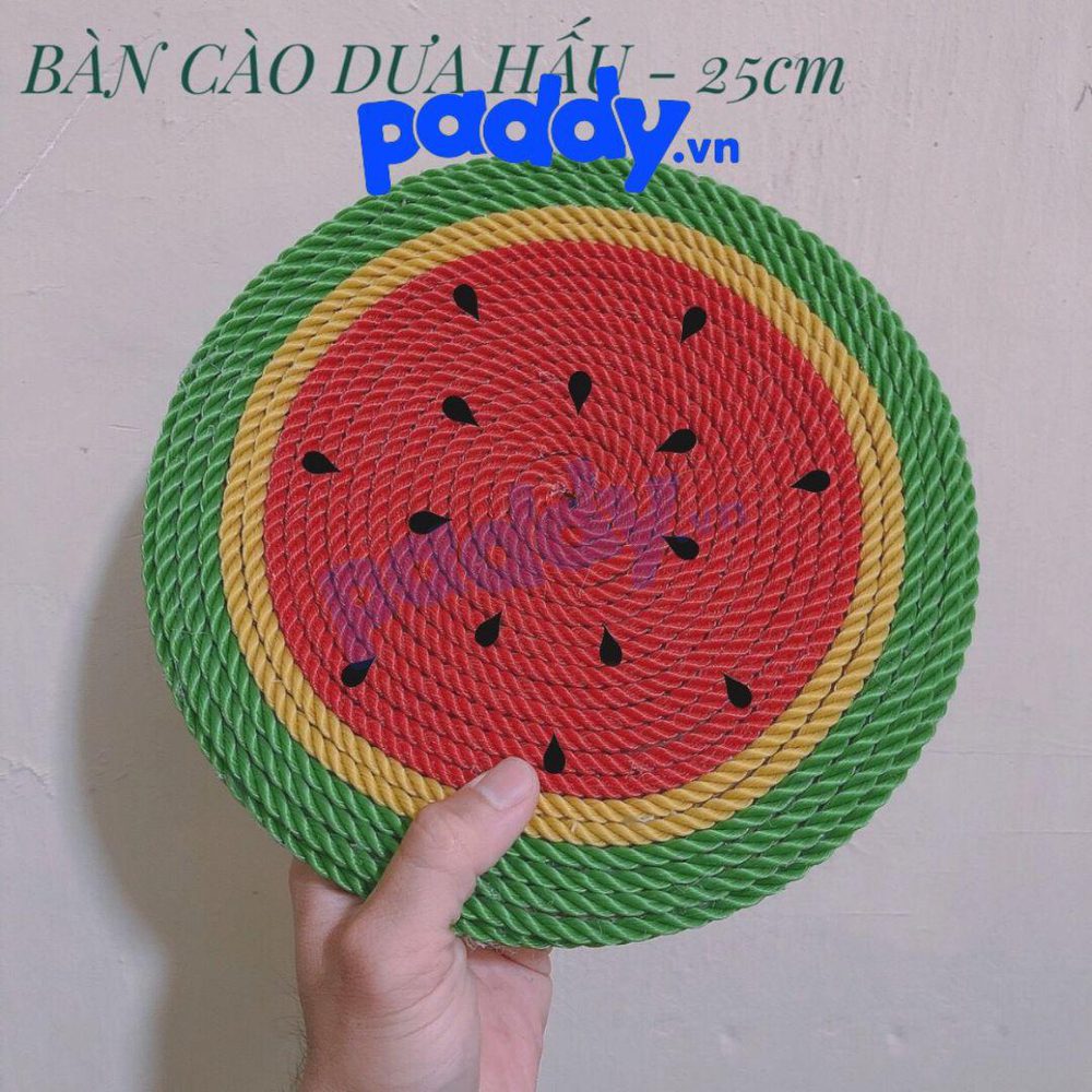 Bàn Cào Móng Mèo Bện Dây Thừng Hình Dưa Hấu 25cm - Paddy Pet Shop