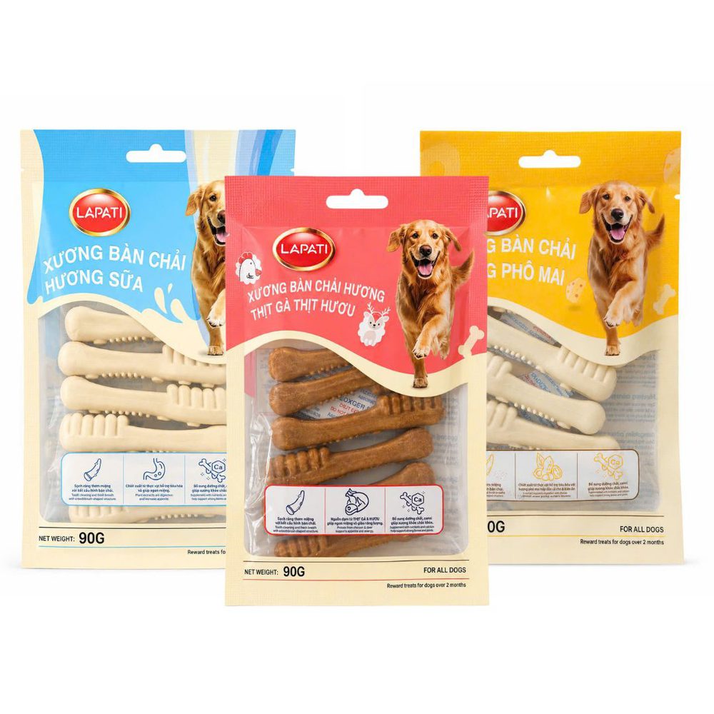 Bánh Thưởng Cho Chó INU Fonti Lapati Xương Gặm Bàn Chải 90g