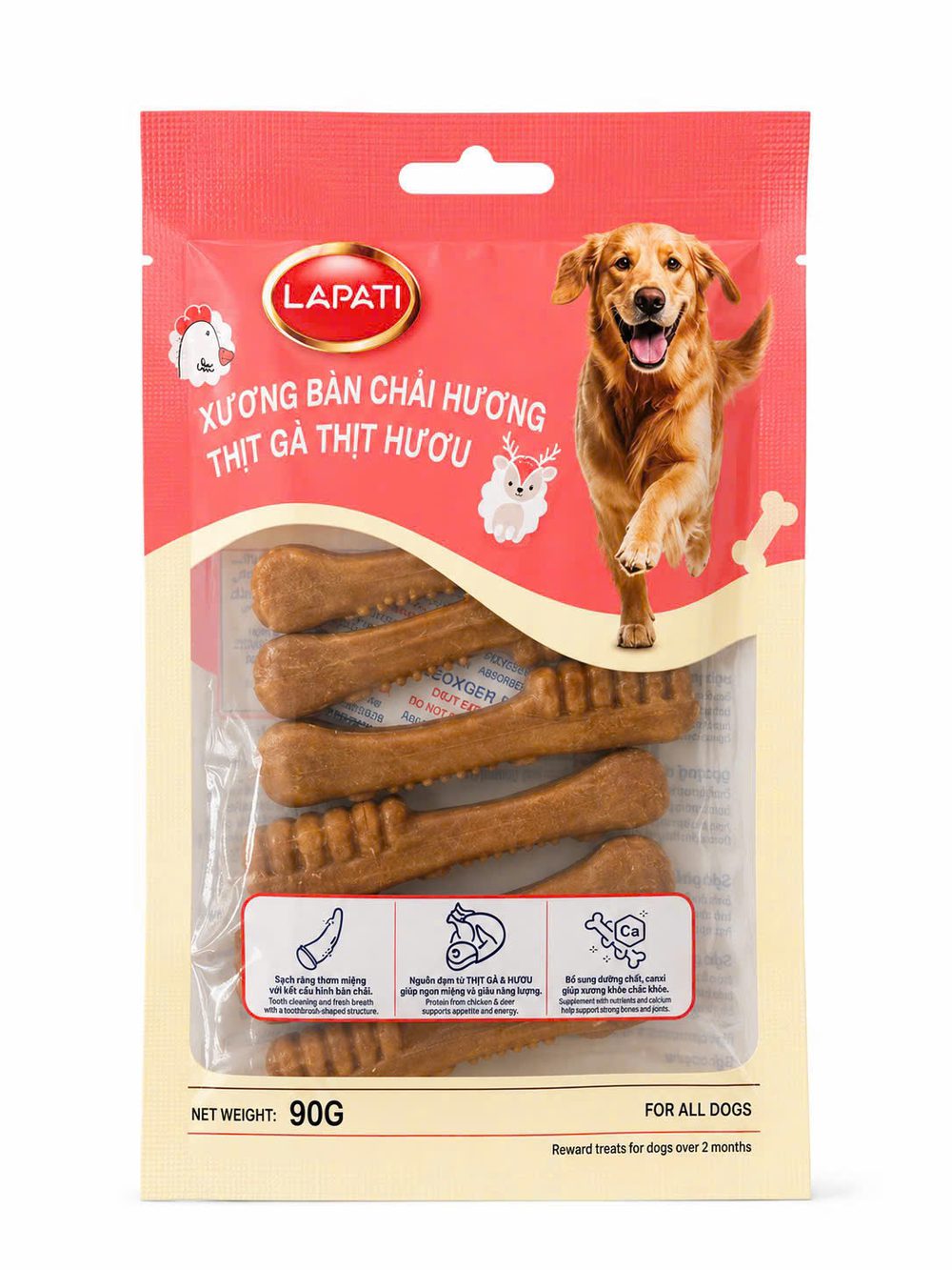 Bánh Thưởng Cho Chó INU Fonti Lapati Xương Gặm Bàn Chải 90g