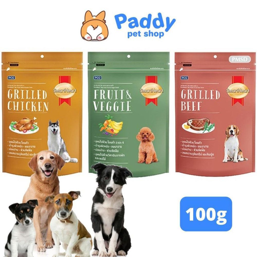 Snack SmartHeart Cho Chó Mọi Lứa Tuổi (100g) - Paddy Pet Shop