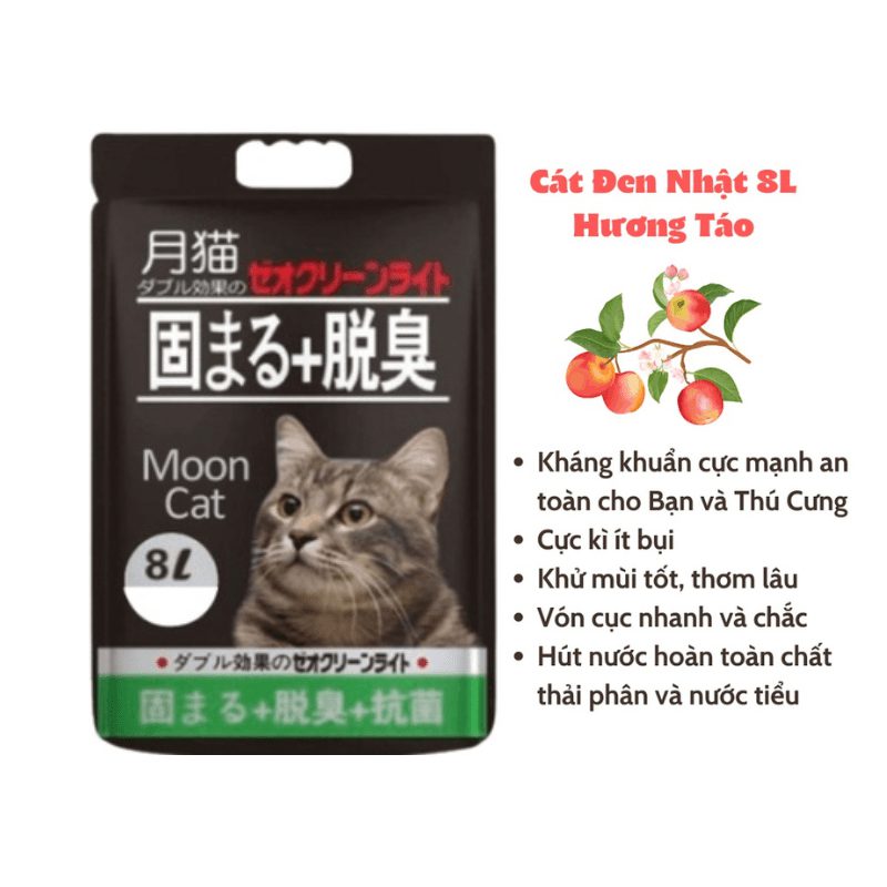 Cát Mèo Đất Sét Moon Cat Vón Cục Khử Mùi Tốt (8L) - Paddy Pet Shop