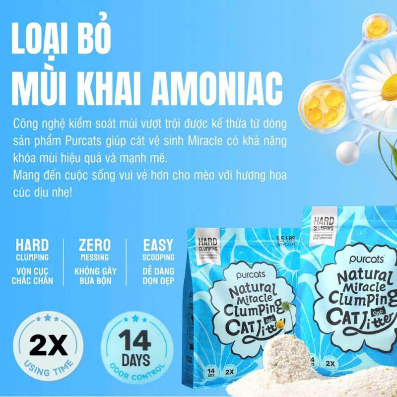 Cát Sắn Cho Mèo Purcats Miracle 2.5kg