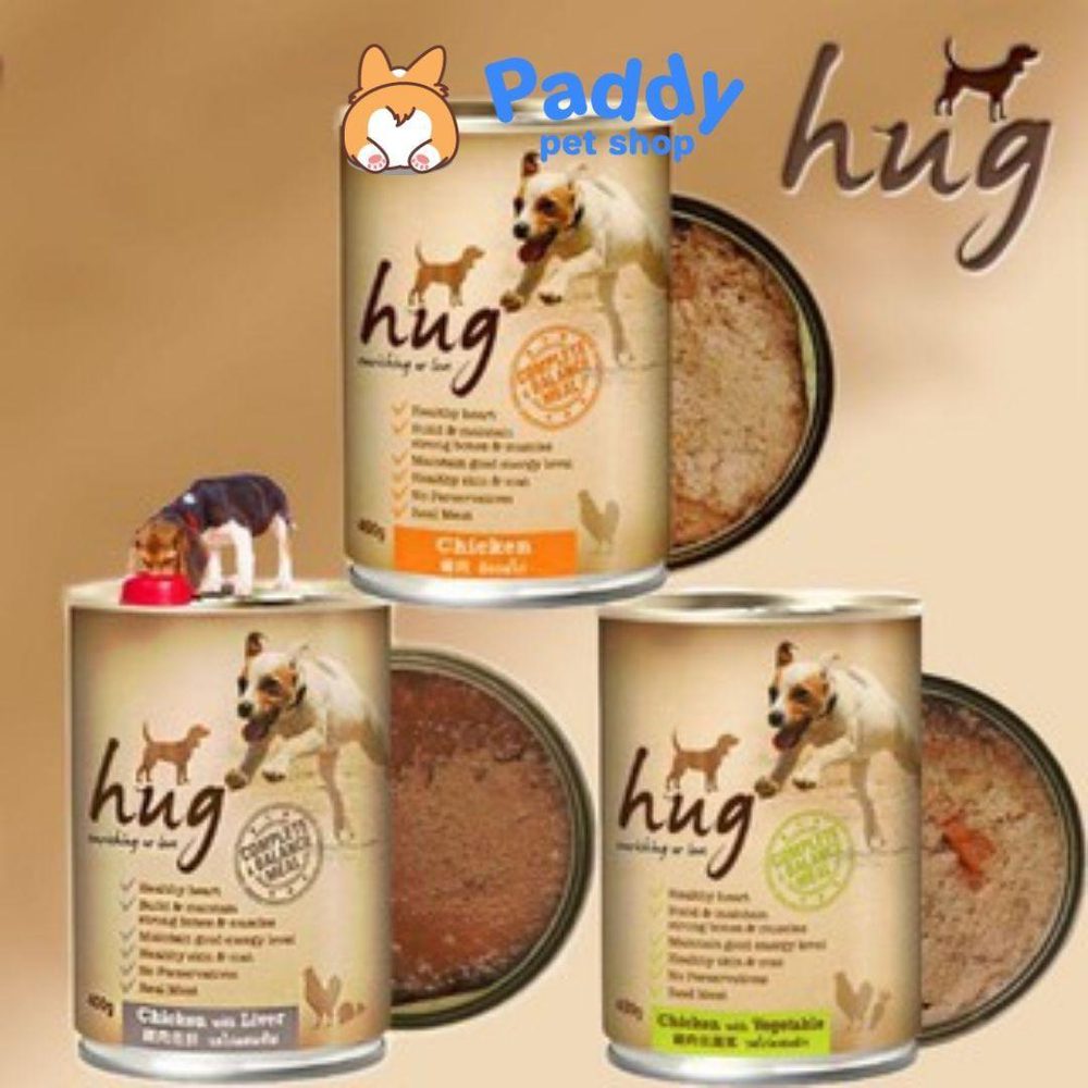 Pate Cho Chó Mọi Lứa Tuổi Hug Nhiều Vị (Lon 400g) - Paddy Pet Shop