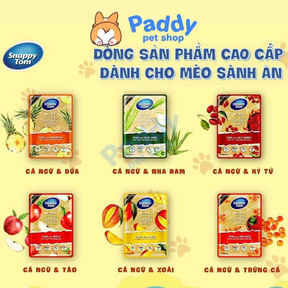 Pate Mèo Snappy Tom Cá Ngừ Mix Trái Cây 70g - Paddy Pet Shop
