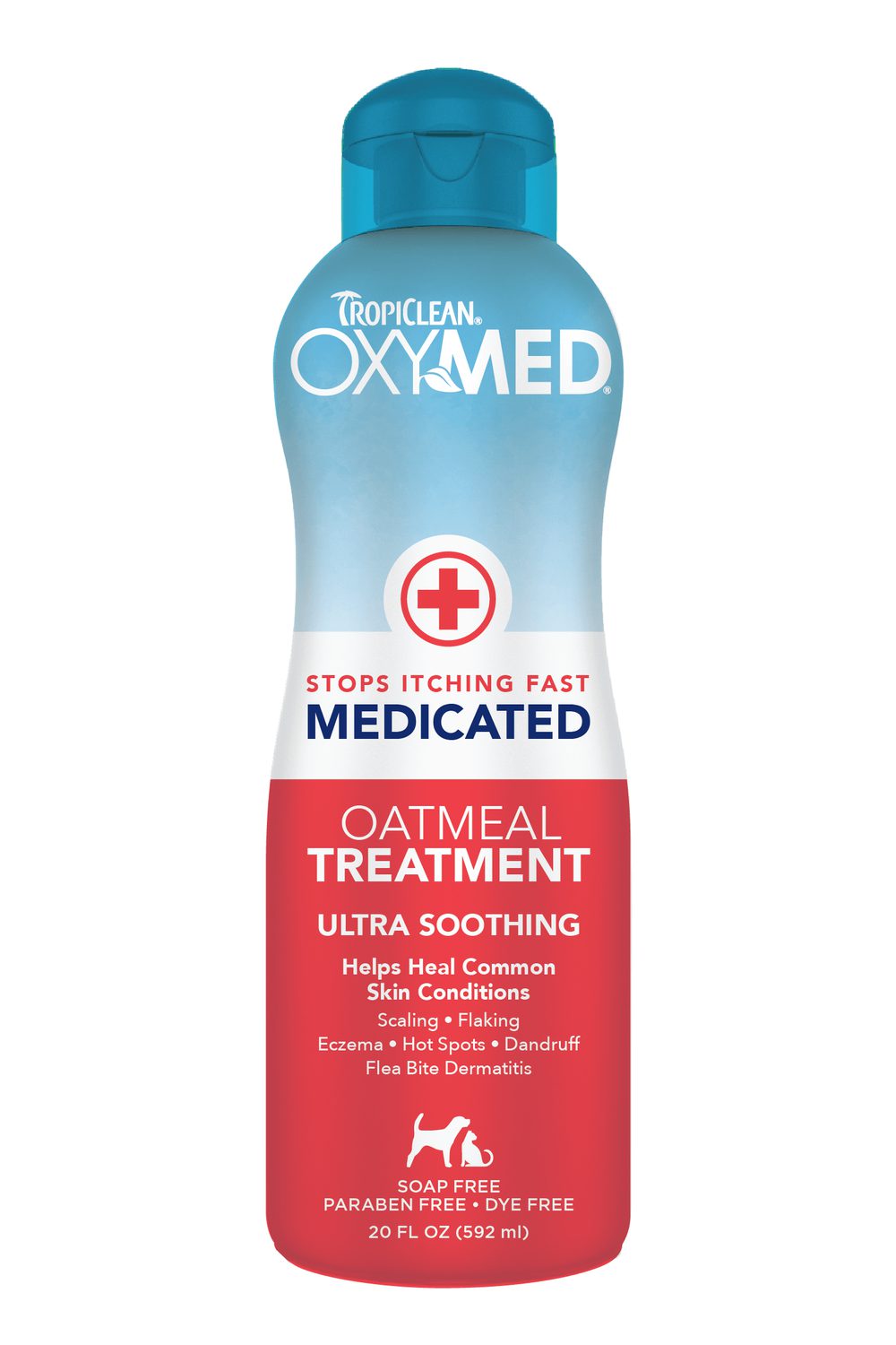 Sữa Tắm & Dầu Xả Trị Viêm Da & Cấp Ẩm Cho Chó Mèo Tropiclean Oxymed 592ml (Mỹ) - Paddy Pet Shop