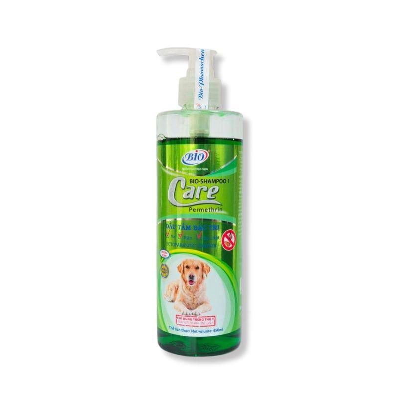 Sữa Tắm Trị Rận Cho Chó Mèo Bio Care Permethrin 450ml