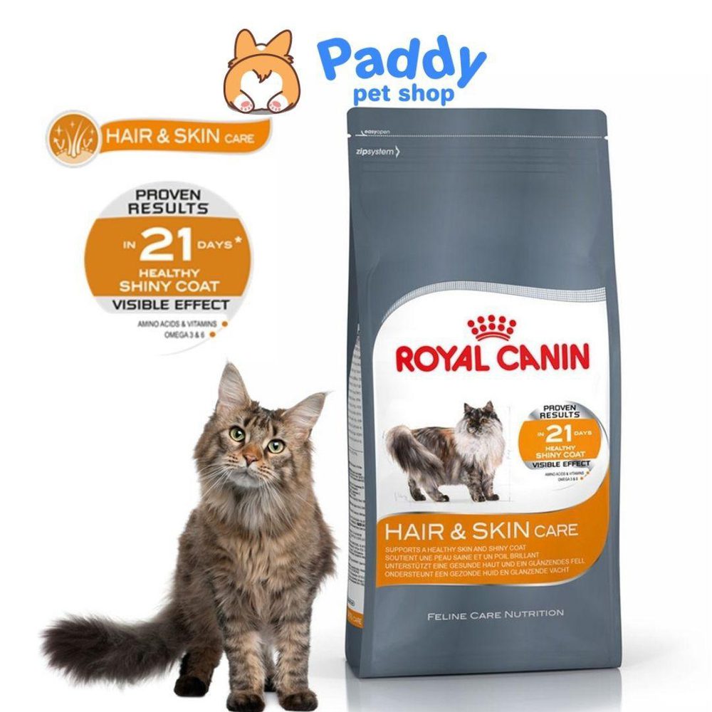 Thức Ăn Hạt Cho Mèo Trưởng Thành Dưỡng Lông & Da Royal Canin Hair & Skin Care - Paddy Pet Shop