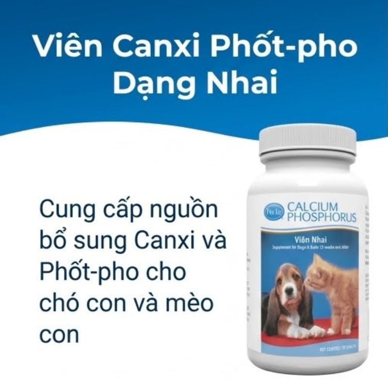 Viên Bổ Sung Canxi Cho Chó Mèo Phosphorus Calcium PetAG