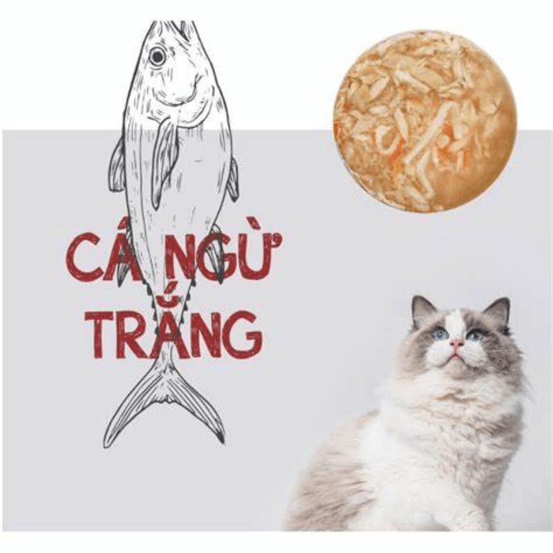 Pate Mèo Meowow Súp Cá Ngừ Trắng Nguyên Miếng (Lon 80g) - Paddy Pet Shop