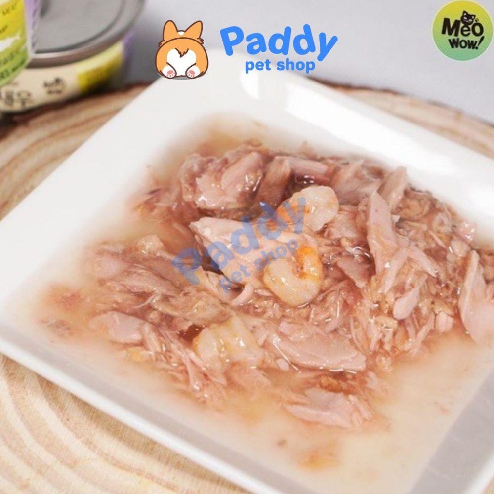 Pate Mèo Meowow Súp Cá Ngừ Trắng Nguyên Miếng (Lon 80g) - Paddy Pet Shop