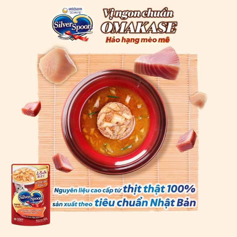 Pate Cho Mèo Silver Spoon Dạng Thạch & Sốt 60g
