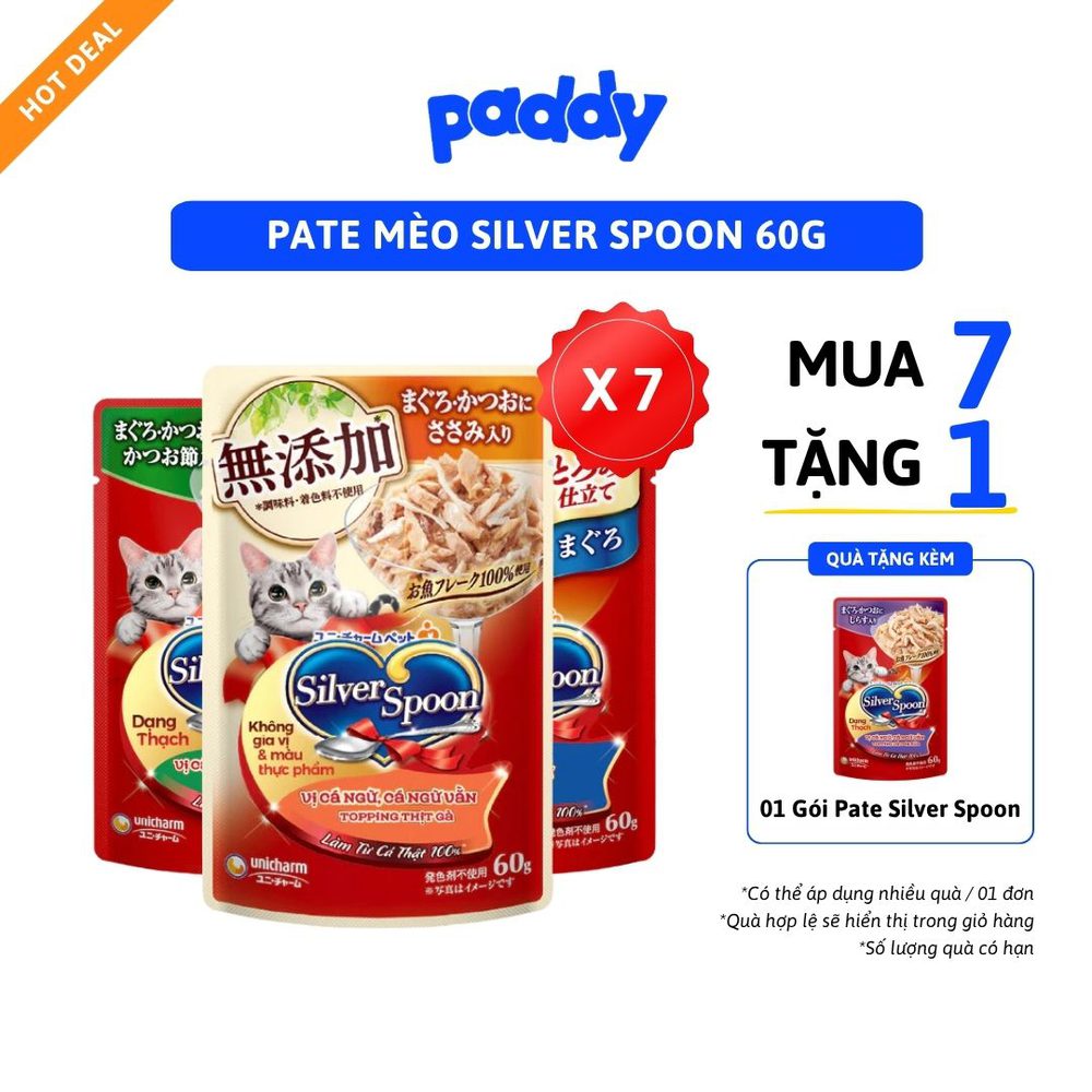 Pate Cho Mèo Silver Spoon Dạng Thạch & Sốt 60g