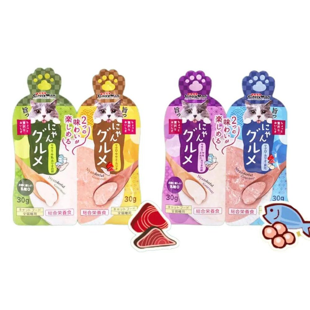 Súp Thưởng Đôi Mèo Mix 2 Vị CattyMan 60g